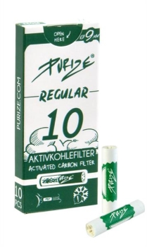 PURIZE Aktivkohlefilter, Regular ø 9mm 10er Packung.